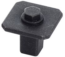 Bouton KENTUCKY carré zamak Noir vieilli mat