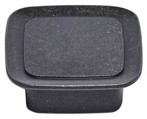Bouton carré zamak Noir vieilli mat