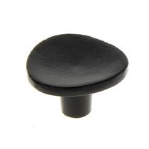 Bouton rond incurvé métal Noir mat