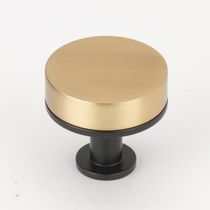 Bouton Qupon zamak Laiton brossé / noir mat