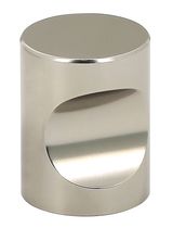 Bouton à encoche aluminium Nickelé Satiné